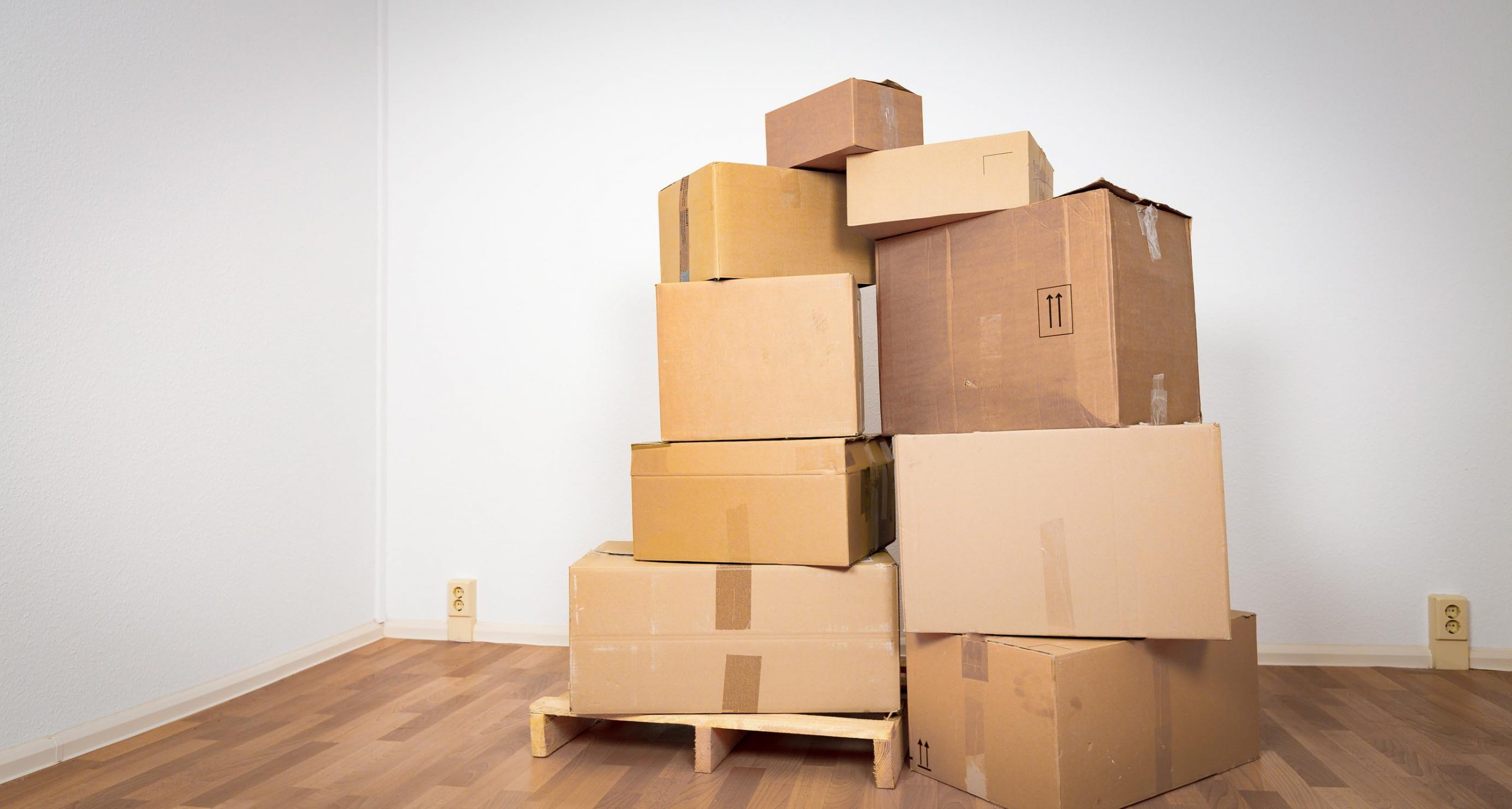 Boxes stored in an apartment